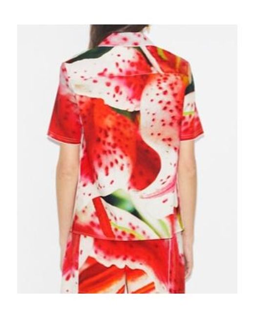 Tory Burch Red Floral-Print Shirt