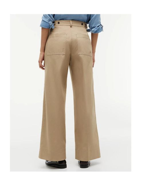 Tommy Hilfiger Natural Logo Embroidery Wide Leg Chinos