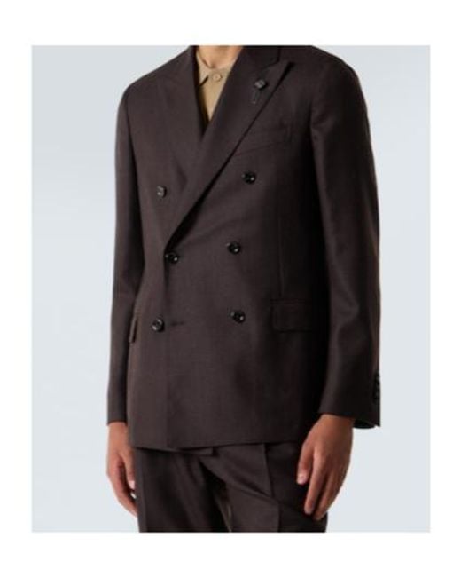 Lardini Black Virgin Wool Suit for men