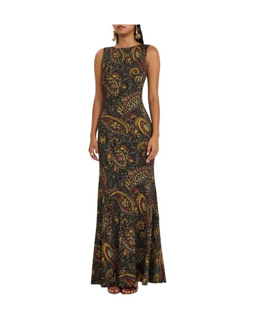 Etro Natural Paisley-Jacquard Fine-Knit Maxi Dress