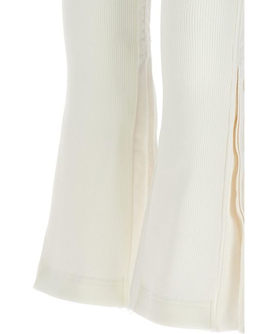 Sacai White Pleated Cropped Trousers