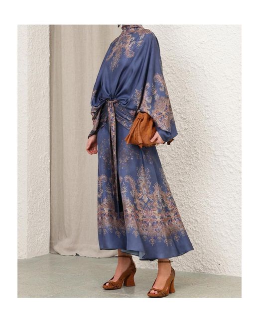 Zimmermann Blue Valiant Batwing Gown
