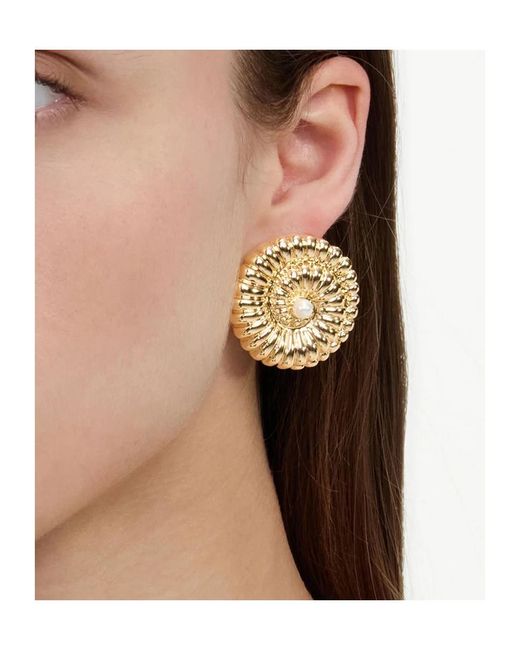 Self-Portrait Metallic Crystal-Embellished Spiral Earrings