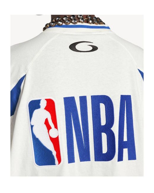 Balenciaga White Nba Collaboration Oversized Long Sleeve T-Shirt for men