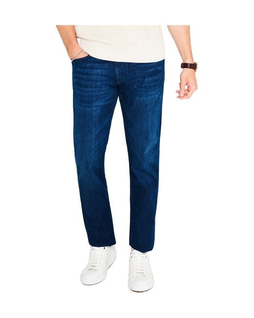 Boss Blue Washed Straightleg Jeans for men