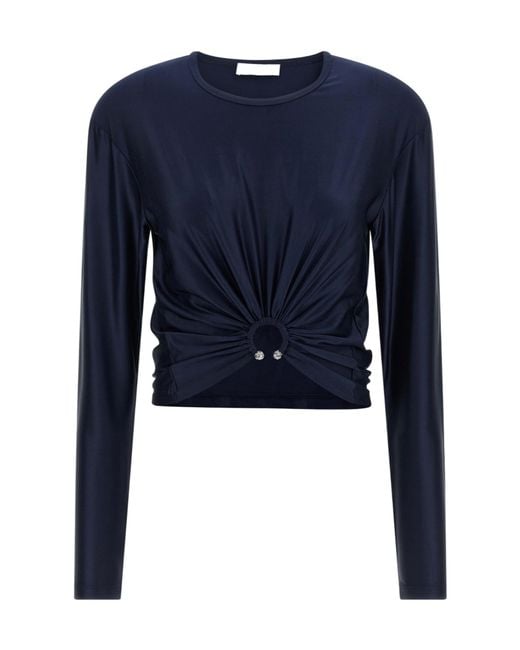 Rabanne Blue Rabanne Piercing Detail Top