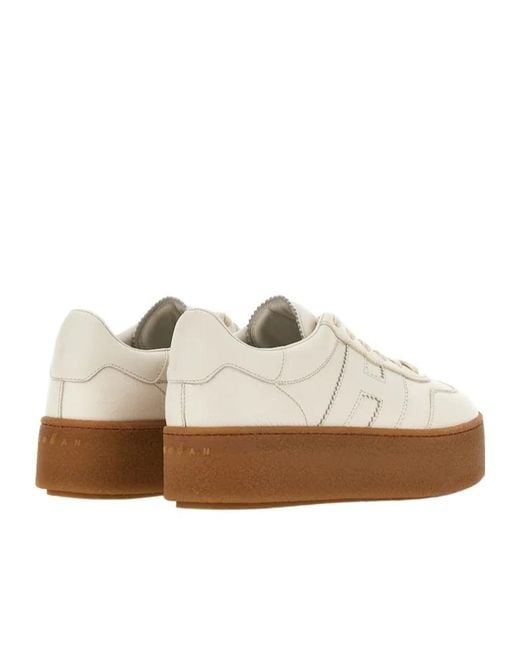 Hogan White Cool H Patch Sneakers