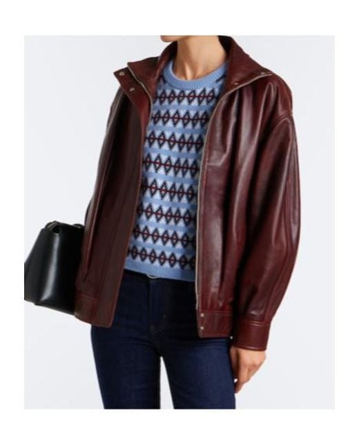 FRAME Blue Jacquard Wool-Cashmere Sweater