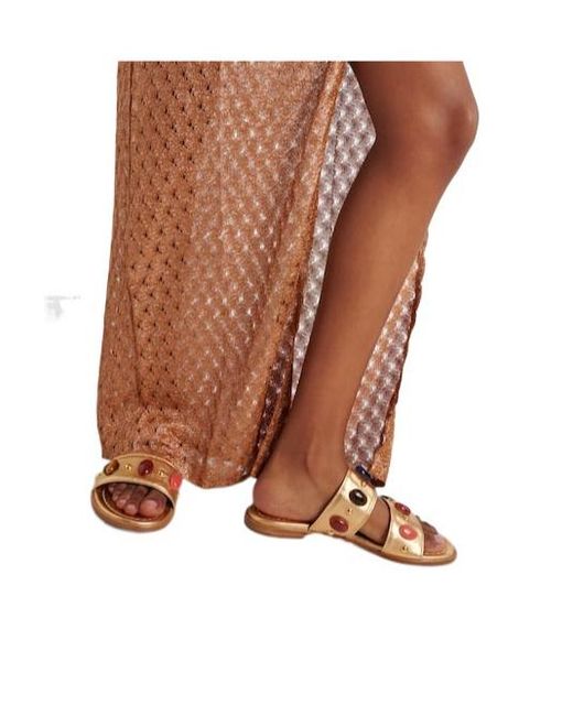 Gianvito Rossi Shanti Embellished Metallic Leather Sandals