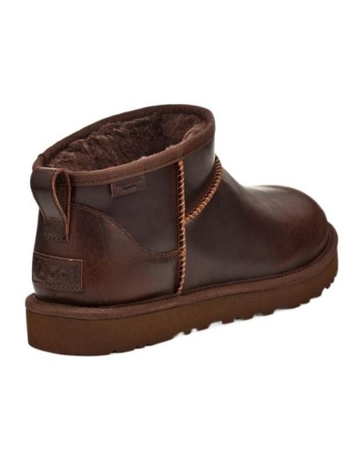 Ugg Brown Classic Ultra Mini Lthr Regen Boots for men
