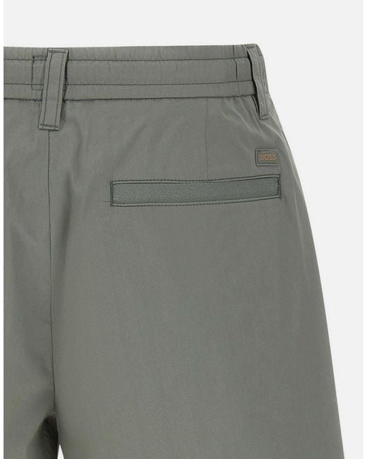Boss Gray Drawstring Chino Shorts for men