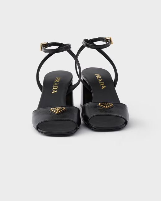Prada Black Leather Sandals