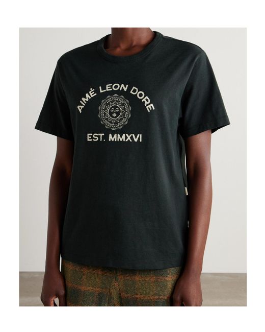 Aimé Leon Dore Black Printed Cotton-Jersey T-Shirt