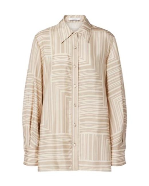 Joseph Natural Printed Silk Shirt