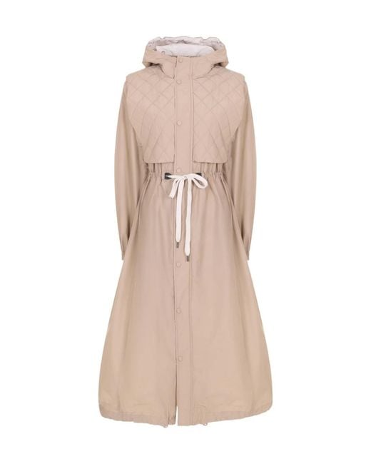 Brunello Cucinelli Natural Long-Sleeved Parka