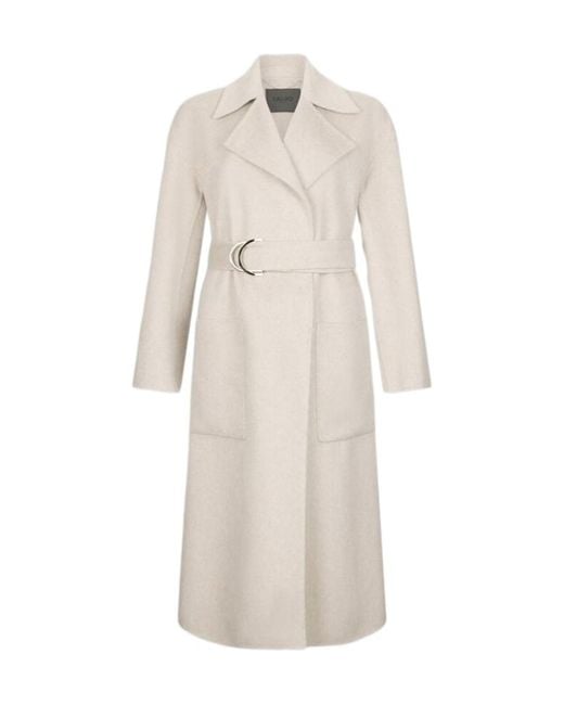 Liu Jo White Wool Coat With Belt