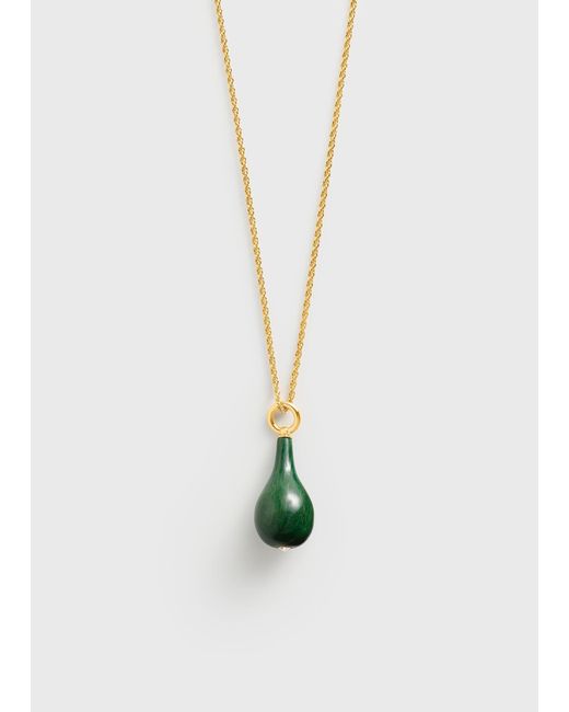 Totême  White Jade Drop-Pendant Necklace