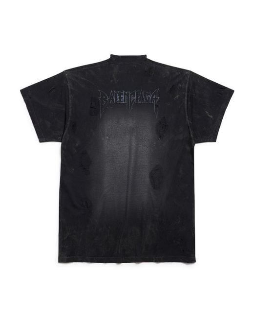 Balenciaga Black Paris Moon T-Shirt Oversized for men