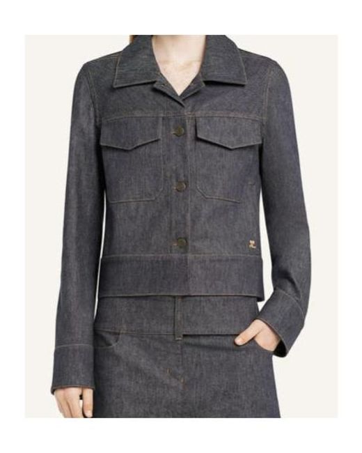 Courreges Black Courrèges Denim Utility Trucker Jacket