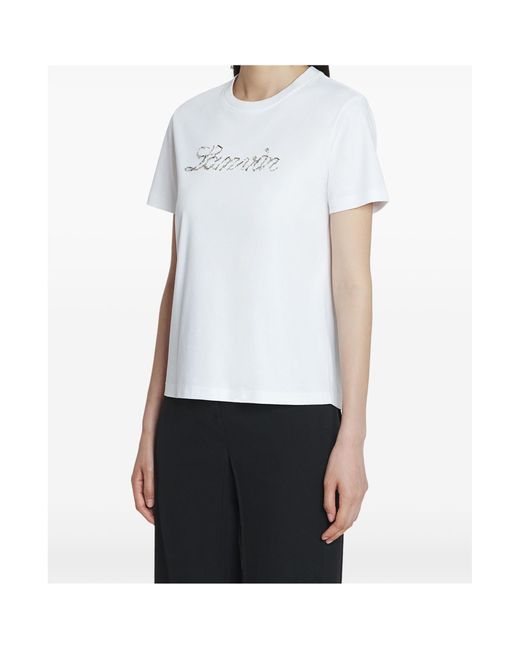 Lanvin White Embroidered Logo T-Shirt