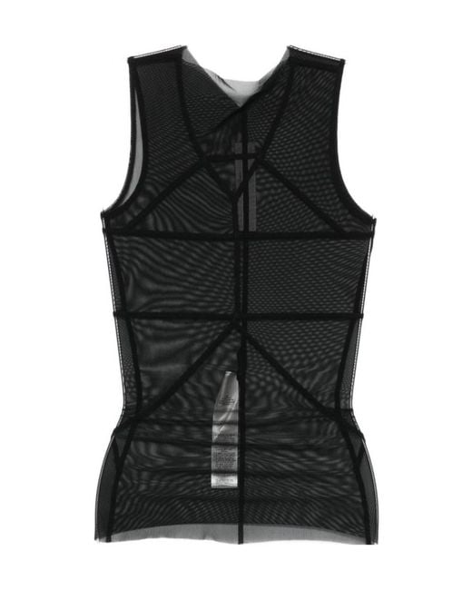 Rick Owens Black Sl Temple Crewneck Sleeveless Top