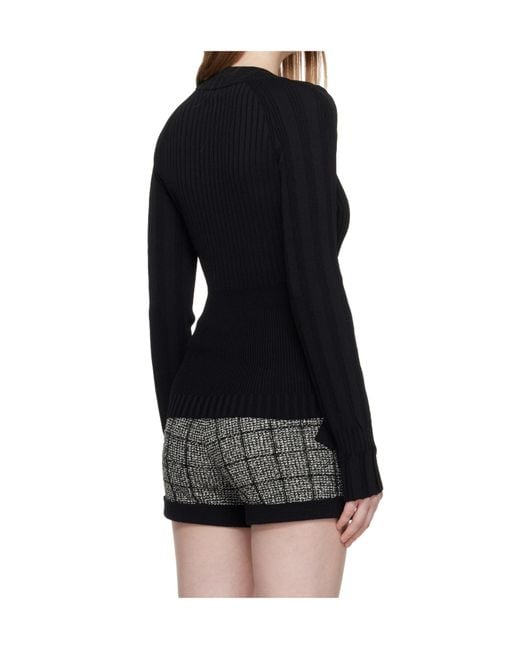 Balmain Black Buttoned Fitted Cardigan
