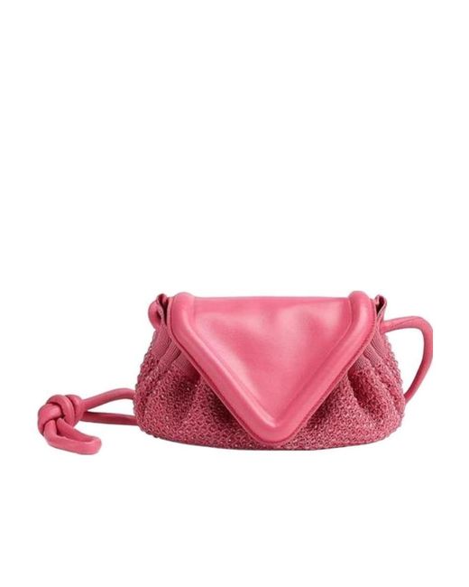 Bottega Veneta Pink Crochet Crossbody Bag