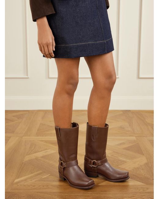 Polo Ralph Lauren Brown Leather Biker Boots