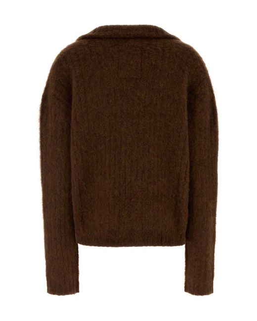 Uma Wang Brown Oversized Polo Sweater