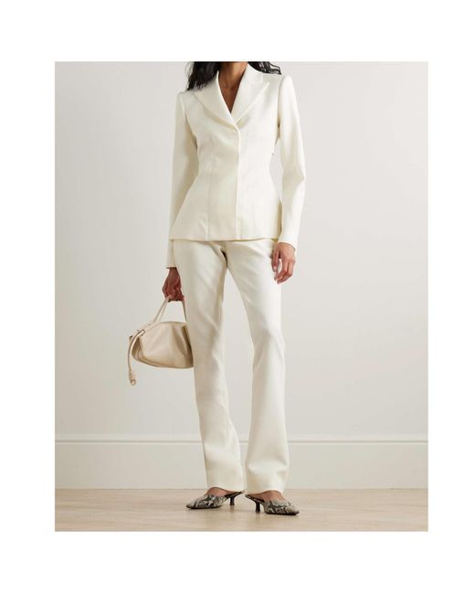Acne White Long-Sleeved Suit Coat