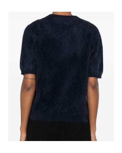 Soft Goat Blue Oversized Crewneck Knitwear