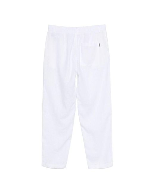 Ecoalf White Ethiwin Button Trousers for men