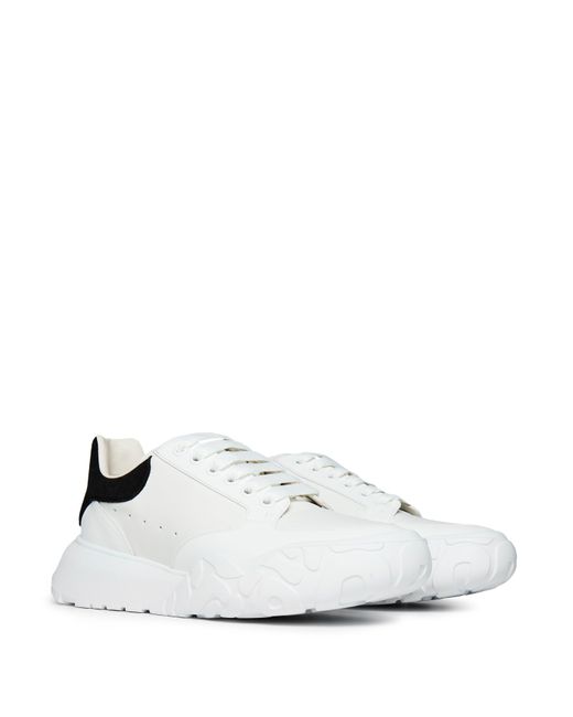 McQueen White Lace-Up Casual Sneakers