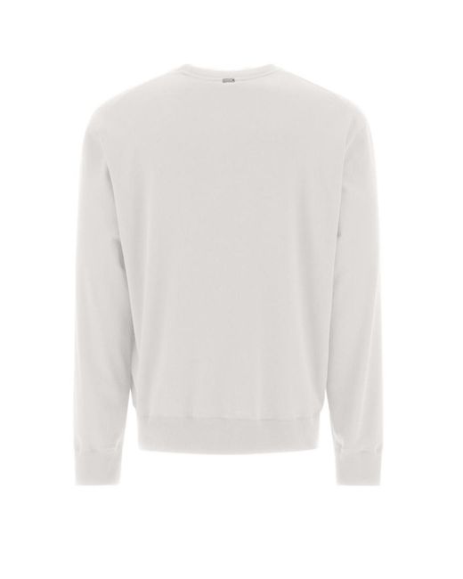 Herno White Logo Detailed Crewneck Sweatshirt for men