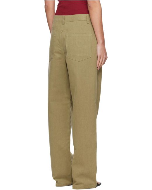 Rohe Green Wide-Leg Five-Pocket Pants