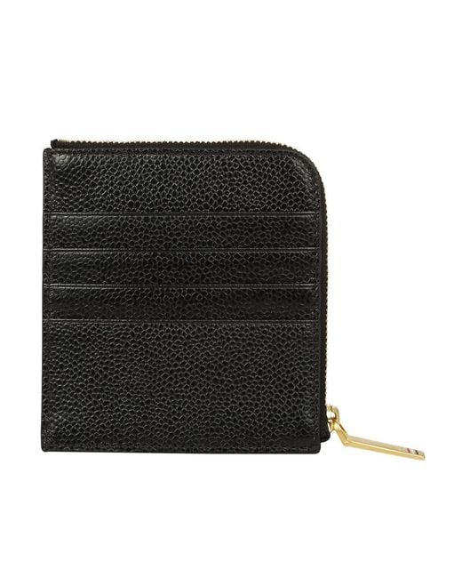 Thom Browne Black Logo-Loop Zip-Around Wallet for men