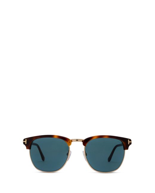 Tom Ford Blue Henry Round Frame Sunglasses for men