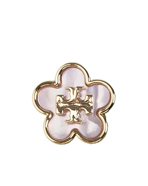 Tory Burch White Forget Me Not Stud Earrings
