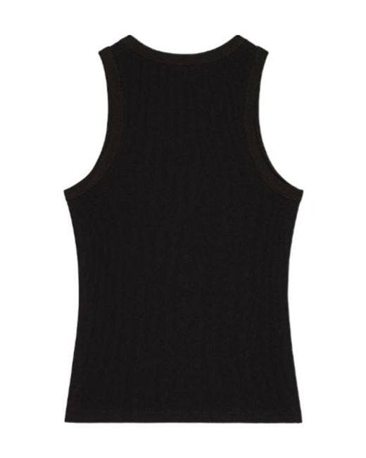 Givenchy Black Paris Logo Printed Slim-Fit Tank Top