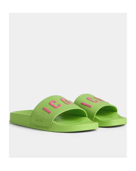 DSquared² Green Icon Slides for men
