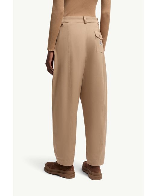Moncler Natural Straight Leg Cotton Gabardine Pants