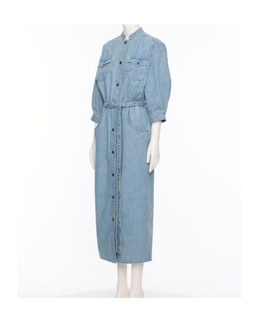 Valentino Blue Long-Sleeved Dress
