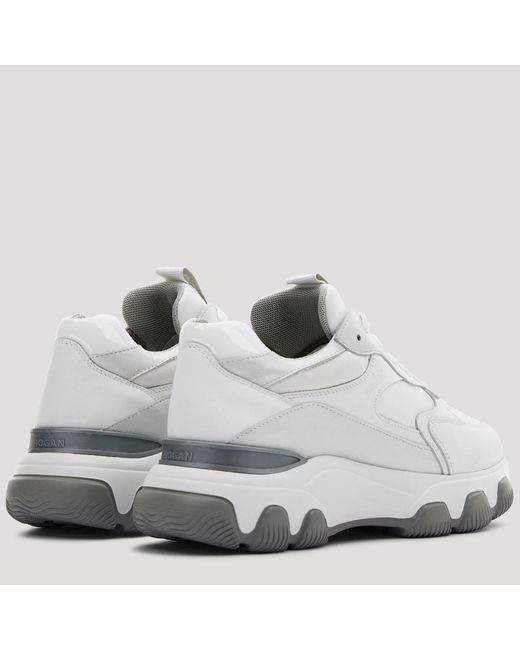 Hogan White Hyperactive Lace-Up Sneakers