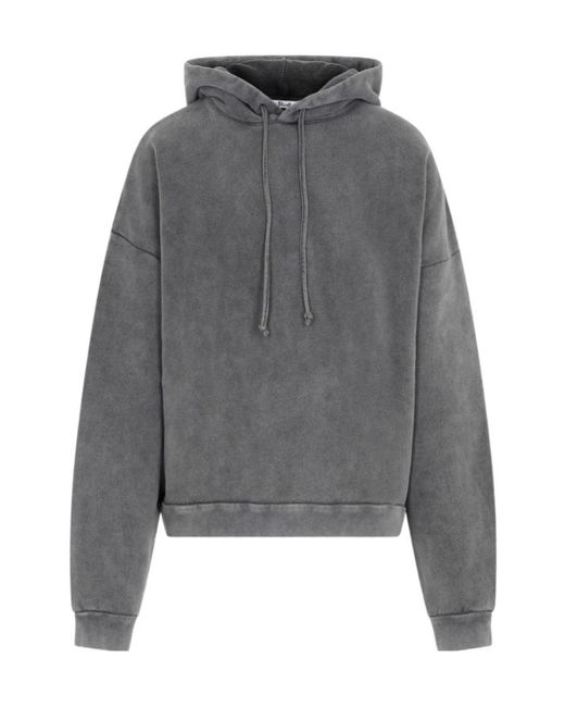 Acne Gray Logo Patch Drawstring Hoodie for men