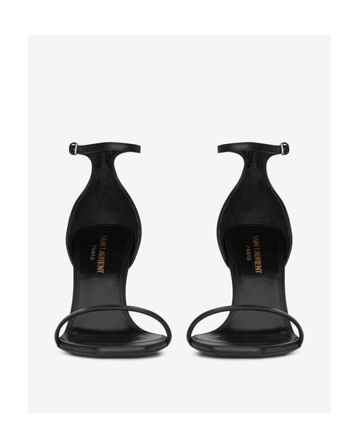 Saint Laurent White Opyum Square-Toe Sandals