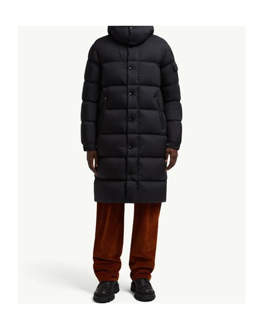 Moncler Black Hanoverian Hooded Long Down Coat for men