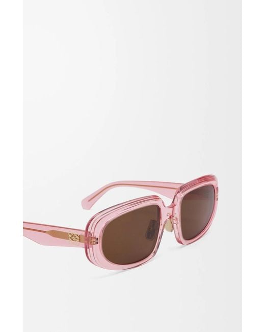 Loewe Brown Mini Anagram Steps Rectangular Sunglasses