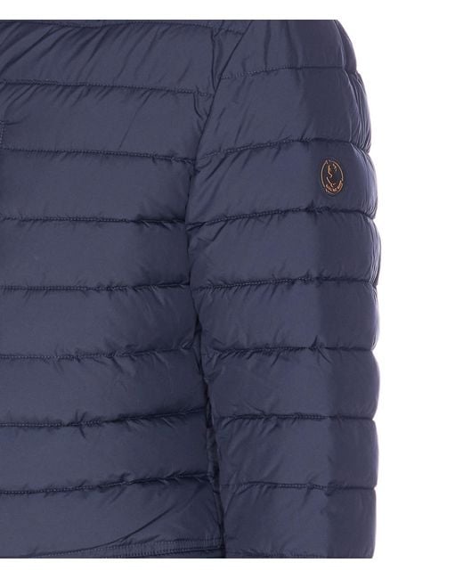 Save The Duck Blue Padded High-Neck Jacket for men