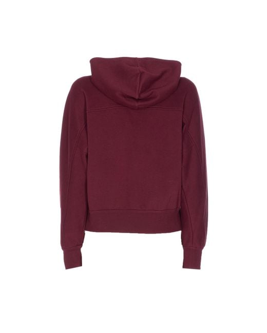 Brunello Cucinelli Red Logo Patch Zip-Up Hoodie
