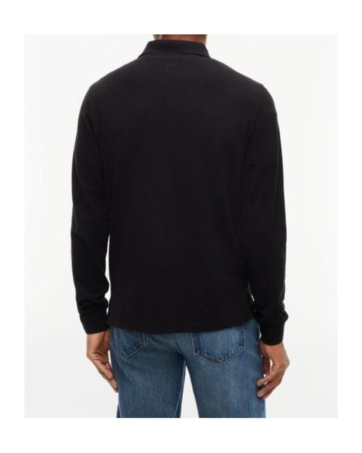Tommy Hilfiger Black Regular Fit Long Sleeve Polo Shirt for men